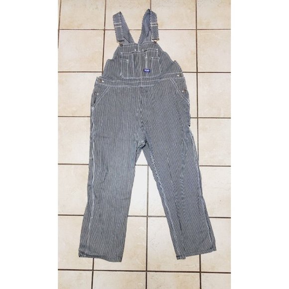Walls Men's Big Smith Rigid Bib Overall 42W x 30L, Hickory Stripe NWOT - Picture 1 of 9